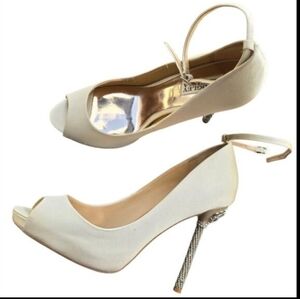 Elegant Cream Peep-Toe Heels